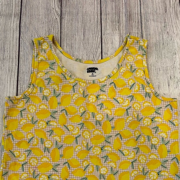 LANDS END Lemon Print Yellow Tank Top/size M - Picture 4 of 7
